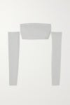 Light gray Convertible off-the-shoulder cropped stretch-knit top | Zeynep Arçay | NET-A-PORTER