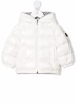 파페치 ✈ 한국까지 쉽고 빠른 배송, 간편한 무료 반품 Moncler Enfant 몽클레어 앙팡 로고 프린트 후드 패딩 재킷 | 화이트 | FARFETCH KR