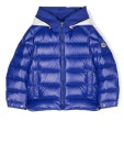 Moncler Enfant 몽클레어 앙팡 로고 프린트 후드 재킷 | 블루 | FARFETCH KR