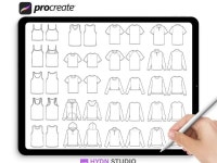 CLASS101 | 프로크리에이트 ・ 패션 디자인를 위한 상의 패션 도식화 디자인 스템프 브러쉬 프로크리에이트 ・ 패션 디자인를 위한 상의 패션...