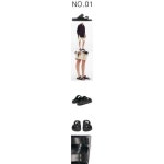 머스트잇(MUSTIT) - 20 S/S 버켄스탁 1774 아리조나 로고 블랙 레더 러버 스트랩 샌들