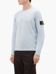 머스트잇(MUSTIT) - 20 S/S 스톤 아일랜드 로고 패치 긴팔 블루 코튼 블렌드 니트 스웨터