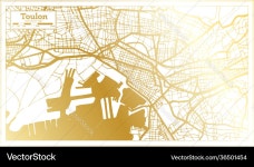 Toulon france city map in retro style golden Vector Image Toulon france city map in retro style golden Vector Image on VectorStock