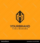 Initial letter m h mh or hm logo template – Royalty-Free Vector | VectorStock