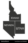 Idaho Nevada Utah State Map – Royalty-Free Vector | VectorStock