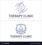 Hand star moon logo design medical clinic Vector Image Hand star moon logo design medical clinic Vector Image on VectorStock