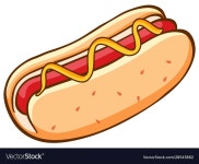 Hotdog on white background Royalty Free Vector Image Hotdog on white background vector image on VectorStock