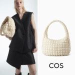 코스다운백라면 | 맨터 COS 코스 베이지 그레이트 다운 패키지 퀼팅 구름 숄더 백