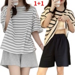 다니스토리 1+1 가슴패드 내장! 반팔 반바지 세트 캡내장 홈웨어