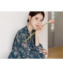 바코빅 타이넥 플로랄 쉬폰 원피스 - 시크라인 바코빅 타이넥 플로랄 쉬폰 원피스