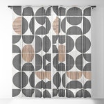 Mid-Century Modern Pattern No.1 - Concrete and Wood Sheer Curtain by Zoltan Ratko | Society6 Mid-Century Modern Pattern No.1...