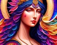 라다뷰티 | Images of beautiful girls face, surrounded by small Russian patterns, detailed, in the style of alphonse mucha, pale pink tone...