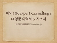자소서·이력서 외주: 해외 HR 전문가(외국인) & 한국 이력서 담당자가 영문 resume/ 인터뷰 tip을드립니다 크몽