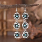 루릴닷컴 | Jewelry | Silver Turquoise Floral Drop Dangle Western Earrings | Poshmark Silver Turquoise Floral Drop Dangle Western Earrings