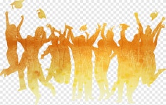 Silhouette of cheering graduates, silhouette figures, graduates silhouette png | PNGEgg