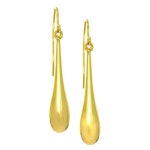1 1/2 Polished Graduated Tear Drop Earrings Real 14K Yellow Gold 1.2g - Etsy