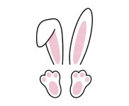 Easter Bunny Ears Svg, Cute Bunny Foot Svg, Rabbit Feet Svg, Happy Easter Svg. Cut File Cricut, Silhouette, Pdf Png Eps Dxf...