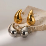 Chunky Gold Dome Drop Earrings Bottega Drop Earrings Thick - Etsy