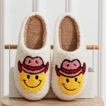 Cowgirl Smiley Face Slippers Soft Fluffy Cushion Slides Cute - Etsy
