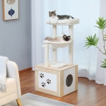 Cat Tree With Little Box Enclosure Modern Cat Tower With Box - Etsy