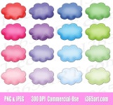Cloud Clipart Cloud Clip Art Weather Clipart Fluffy Clouds - Etsy