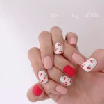 네일바이쭈🎀 on Instagram: “🍒” | Uñas bonitas y faciles, Decorados para uñas cortas, Uñas postizas de gel