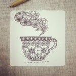 오후 카페에서 차 한잔 시켜 놓고 하염없이 빠져드는 재미~ #젠탱글 #zentangle #카페는아니다 #오늘의수업 #뭉클스튜디오 #뭉클일러스트"