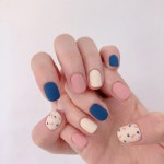 네일바이쭈🎀 on Instagram: “놈나기엽따리💙” | Multicolored nails, Minimalist nails, Swag nails
