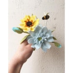 I will never love any flower I've done as much as I love this bumble bee I made for a garden themed crown 🐝💕 #feltflowers...