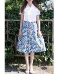한비살롱(HANBI SALON) | TETEROT SALON Women's Wrap Skirt Hanbok Korean Vintage Party Maxi Midi Jacquard Rose Floral Pattern Long Skirt 자가드...