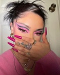 Pin by 제이드 on beauty⋆ | Rave makeup, Retro makeup, Pink makeup
