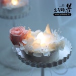 꽃나래플라워까페061 | 홈테이블데코-꽃 플라워 미니 LED초 장식/시들지않는 생화 - 프리저브드... 드라이플라워,고급작은예쁜 셀프인테리어 까페 장미수국 웨딩 돌...