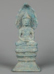Antique Khmer Bronze Naga Buddha - Meditating - 19th CE 26cm/10" | 불교
