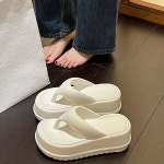 Women's Platform Flip Flops, Trendy Solid Color Heightening Slide Sandals, Outdoor Eva Beach Slide Shoes Women's Platform Flip Flops...