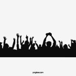 환호하는 군중, 외침, 환호, 검은색 PNG 일러스트 및 PSD 이미지 무료 다운로드 - Pngtree