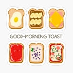 Good morning toast/토스트 일러스트/손그림