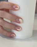 Revenail• on Instagram: "변형프렌치🤍" | Pretty gel nails, Hello nails, Casual nails