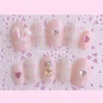 네일아트염색전문샵 죤(ZONE) | 乳白色ネイル#ハンドメイド#アクセサリー#ゆめかわいい#creema#torend#fashion#nail#gelnail#nailart#nailtip#pinknail#springnail#네일#네일스타그램
