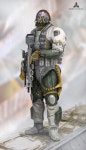 Simon Fetscher's "Project Outreach Guardian" | 사이버펑크, 캐릭터 디자인, 로봇