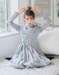 한비살롱(HANBI SALON) | TETEROT SALON Women's Dress Hanbok Korean Long Sleeve Gray Midi Party Vintage Prom Dresses 회색도시 in 2020 | Dresses, Women...