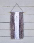Custom Macrame Wall Hanging, Choose 3 Colors, Modern Minimalist Boho Woven Wall Decor, Gray & White YarnTapestry, Christmas Gifts...