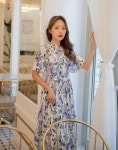 한비살롱(HANBI SALON) | TETEROT SALON Women's Dress Short Sleeve Floral Hanbok Korean Party Vintage Party Dresses 보랏빛 향기 in 2020 | Wrap dress...