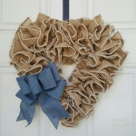 Heart Shape Burlap & Lace Wreath | 리스
