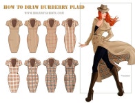 I Draw Fashion — NEW! HOW TO DRAW BURBERRY PLAID step by step... | 패션 일러스트, 패션, 옷