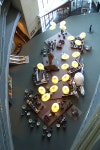 great definition of space, could be good for 1st floor or 2nd floor prefunction seating | 인테리어, 인더스트리얼 인테리어...