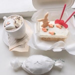 한나시 🐰🍒 on Instagram: “드디어 쎄투 와봤다ㅠㅡㅠ 토끼 케이쿠 드디어 머거봐써 🐰💕” | Sweet cafe, Desserts, Food