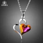 AZORA 발렌타인 선물 연인 더블 심장 Stellux 오스트리아 크리스탈 펜던트 목걸이 TN0157 | Valentine, Pendentif, Collier