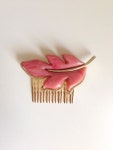 Pink Leaf Hair Comb | 쥬얼리