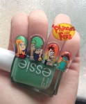 Phineas and Ferb nails. Dysney nailart. Perry the Platypus. Ombre nails | 네일