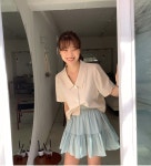 From Beginning - 다운카라 크롭블라우스 (3color) - 코디북 다운카라 크롭블라우스 (3color)